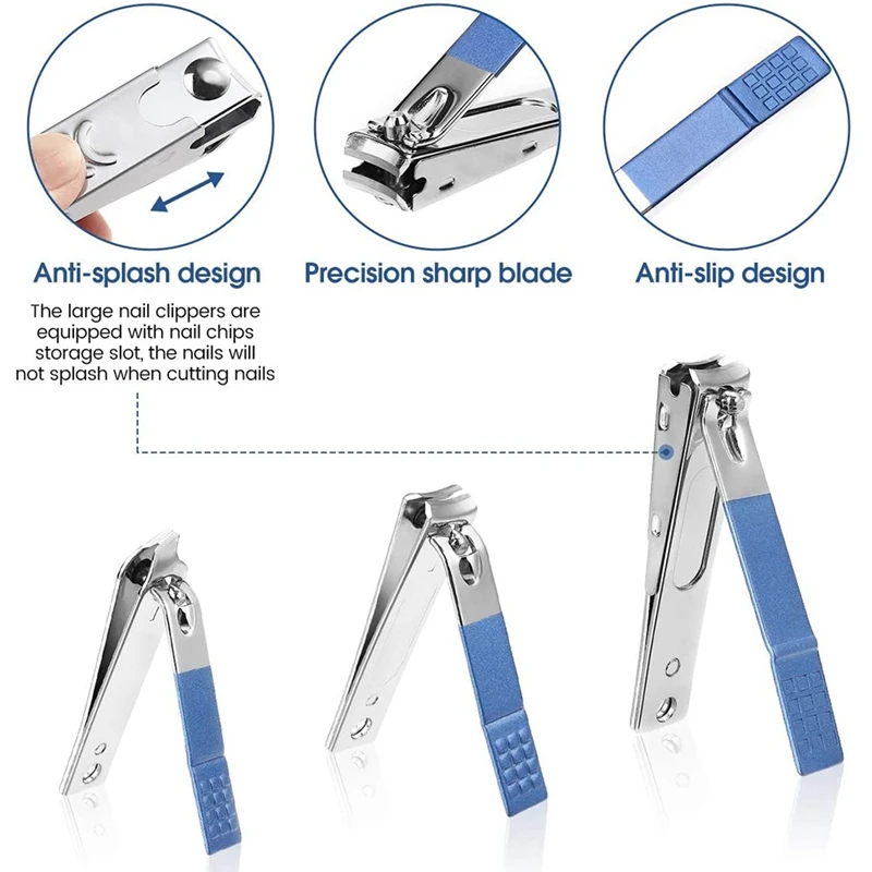 

19PCS Nail Clippers Manicure Set Pedicure Kit Professional Nail Care Kit with Facial Care Tools