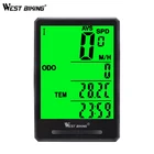 Водонепроницаемый велосипедный компьютер, беспроводной, проводной, светодиодный дисплей, подсветка WEST BIKING