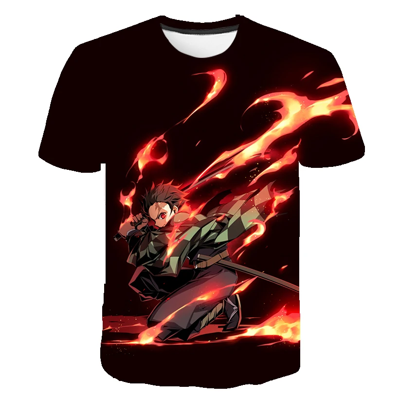 

Youth summer new 3D kimetsu no YAIBA short sleeve T-shirt children ghost knife boys casual lovely girls T-shirt