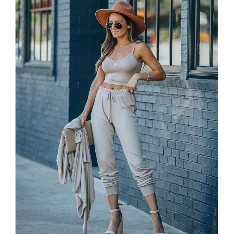 

Европейский 2021 сезон весна-лето; Новый комплект детской одежды из 2 предметов, Модные женские сексуальные топы и брюки повседневные эластич...