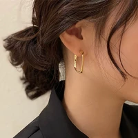 korean minimalist metal wind exaggerated earring elegant temperament square metal joker earrings women