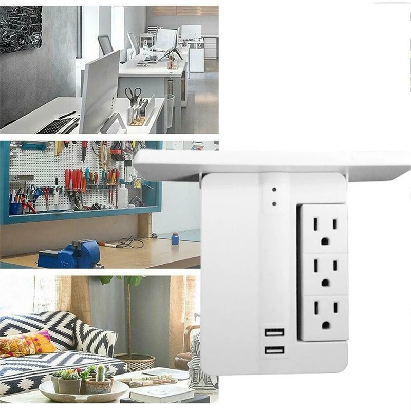 Выдвижная розетка вилка стандарта США 2 Usb 6 розеток настенная электрическая