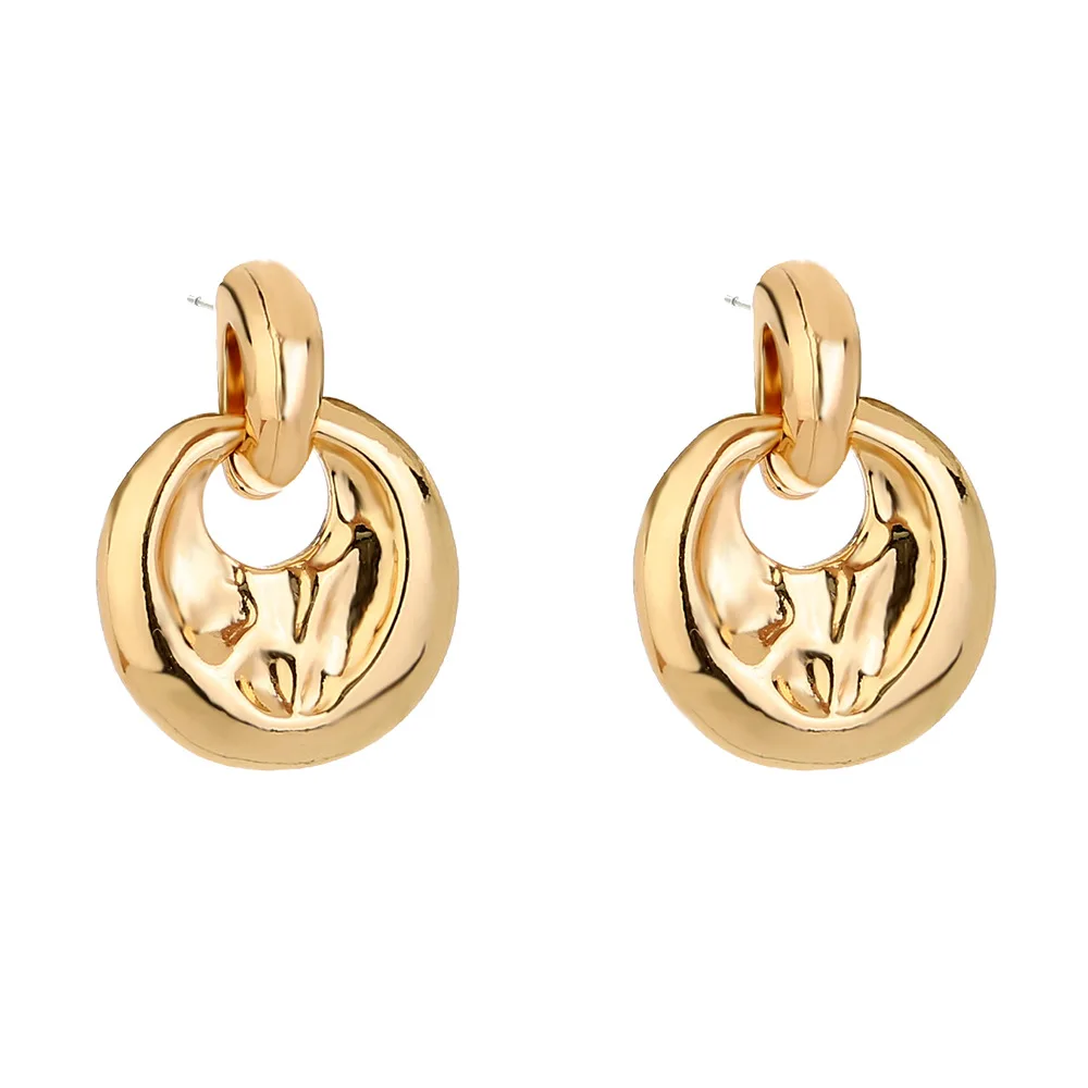 Серьги-гвоздики в стиле панк женские круглые металлические украшения