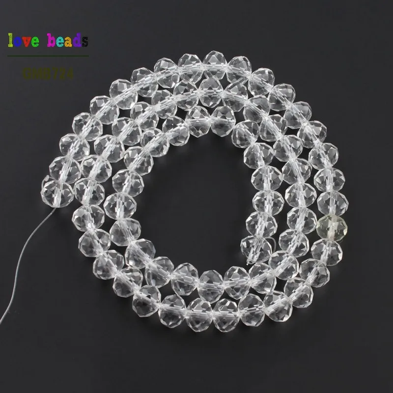 Оптовая продажа граненого прозрачного стекла ронделли разделительные бусины