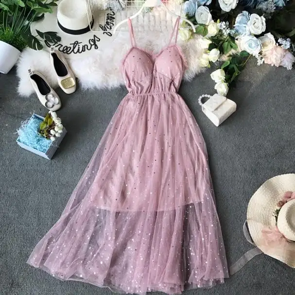 Вечернее платье с блестками и V-образным вырезом без рукавов сексуальные платья