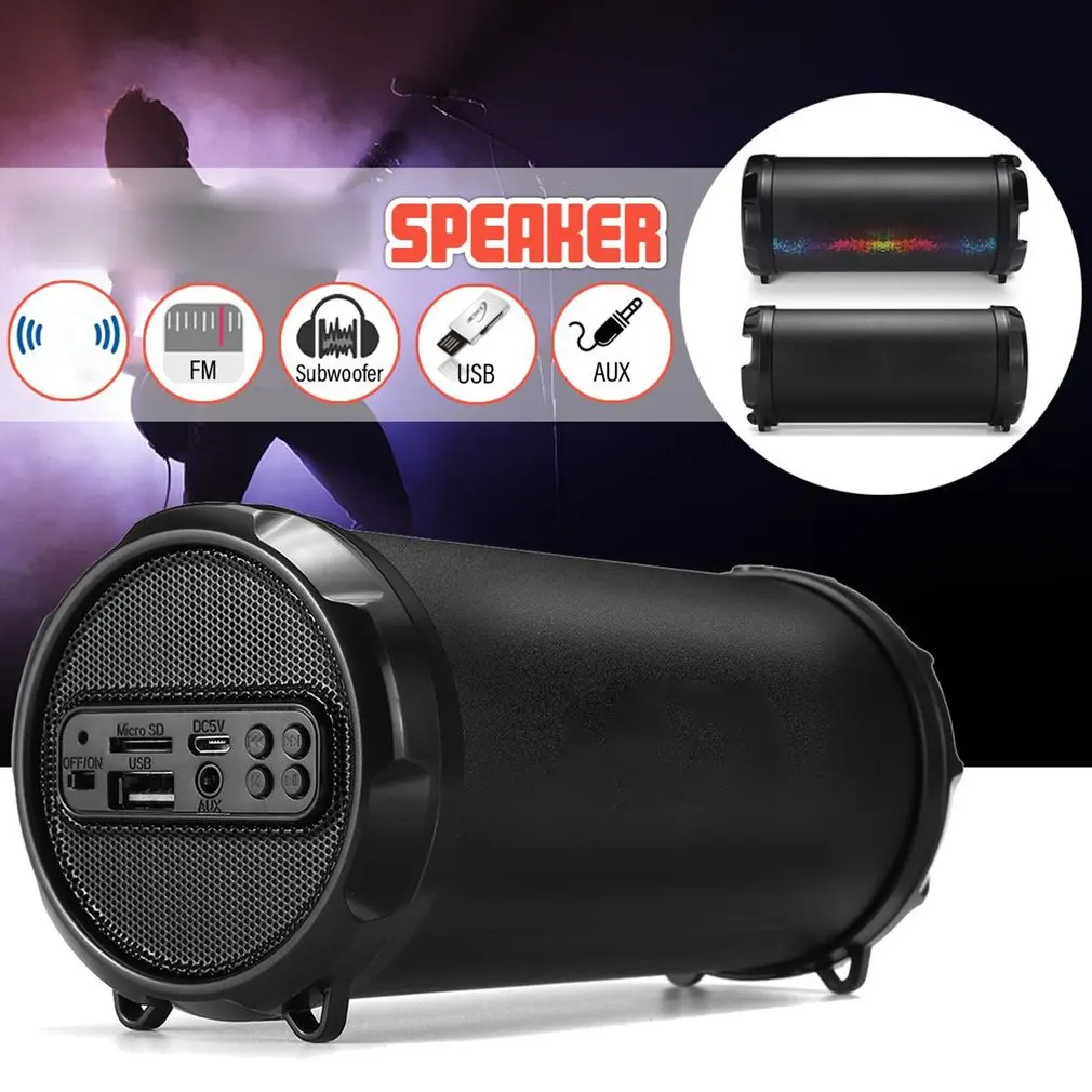 Портативная беспроводная стереоколонка динамик бас Саундбар с fm-радио AUX USB TF карта супер батарея открытый динамик