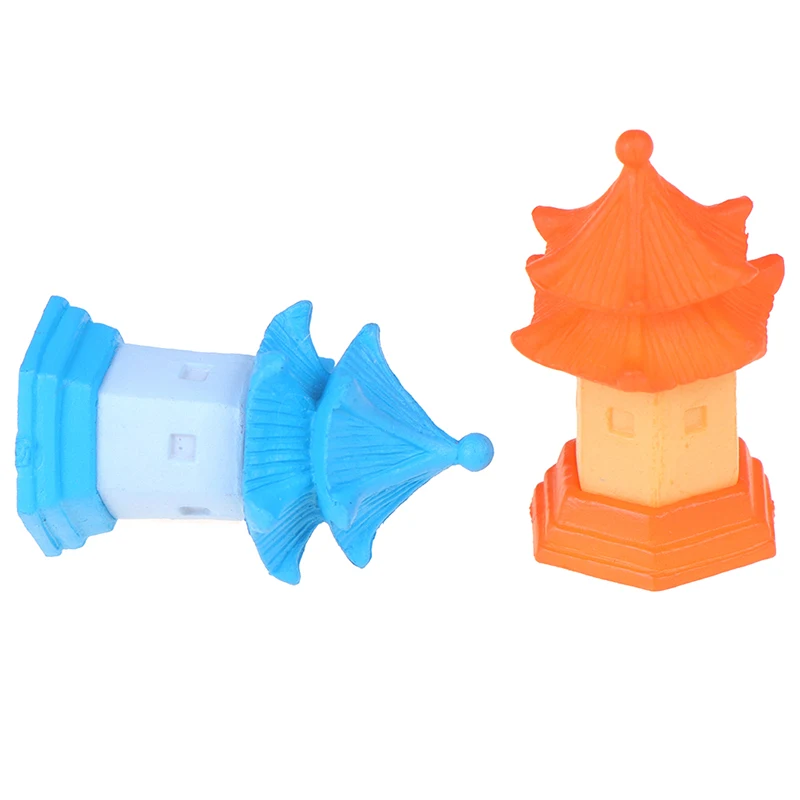 

2Pcs Mini Resin DIY Tower Fairy Garden Miniatures Figurines For Home Decoration Crafts Dollhouse Accessories