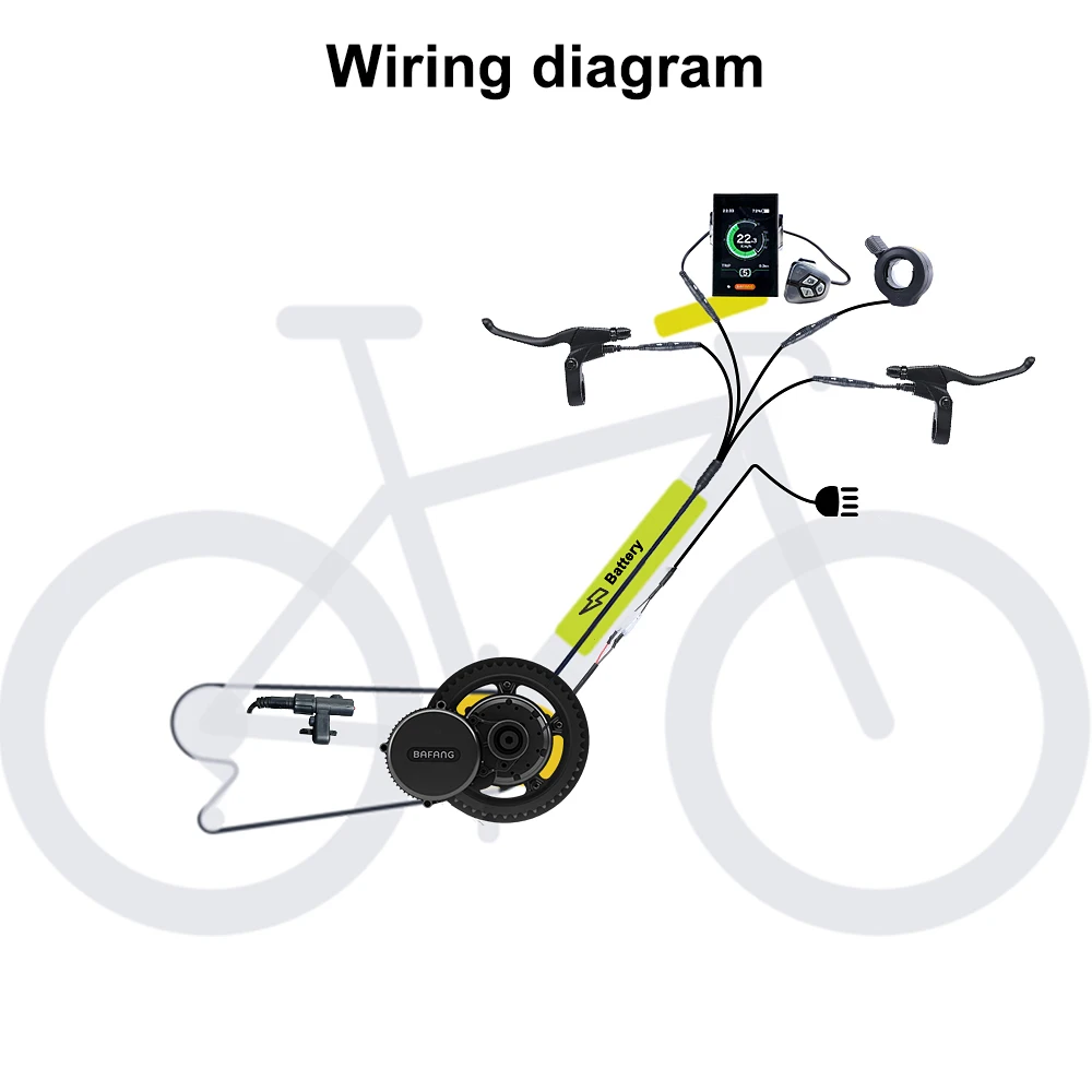 BAFANG 36 В 350 Вт середине привод конверсионный набор электрический велосипед Mid