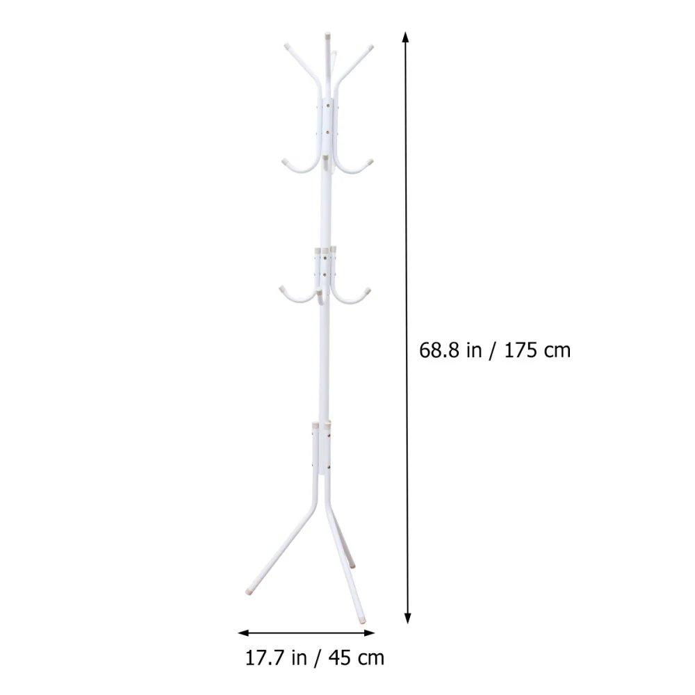 

Iron Coat Stand Tree Holder Hanger Tree Branch Hat Rack 12 Hooks Clothes Organizing Rack for Home Bedroom (White)
