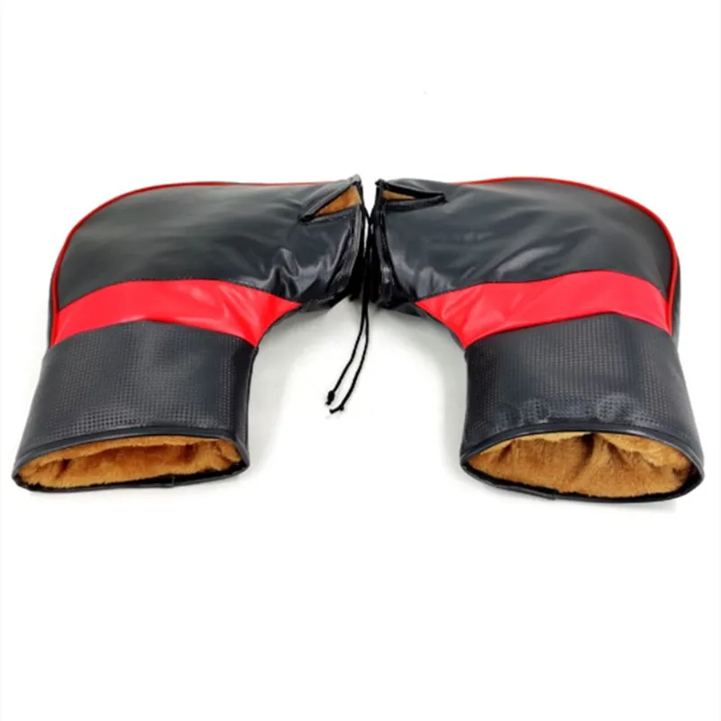 1 Pair Motorcycle Handlebar Muffs Scooter Warm Gloves Waterproof Windproof PU Leather Winter Thicken Warmer NEW |