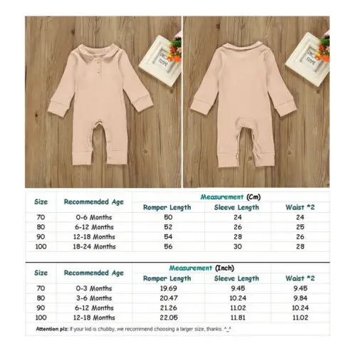 

Newborn Baby Boy Clothes Solid Cotton Romper autumn long sleeve Jumpsuit playsuit Solid color cotton Outfit