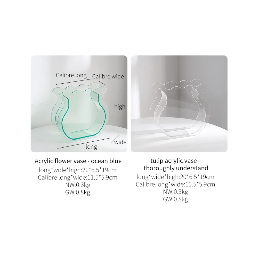 

Creative Acrylic Transparent Vase Nordic Home Decoration Household Vase Living Room Desktop Decoration Accessories Glass Vases