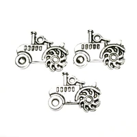 15pcs tractor charms antique silver plated pendants fashion jewelry diy jewelry making zinc alloy 15x19mm