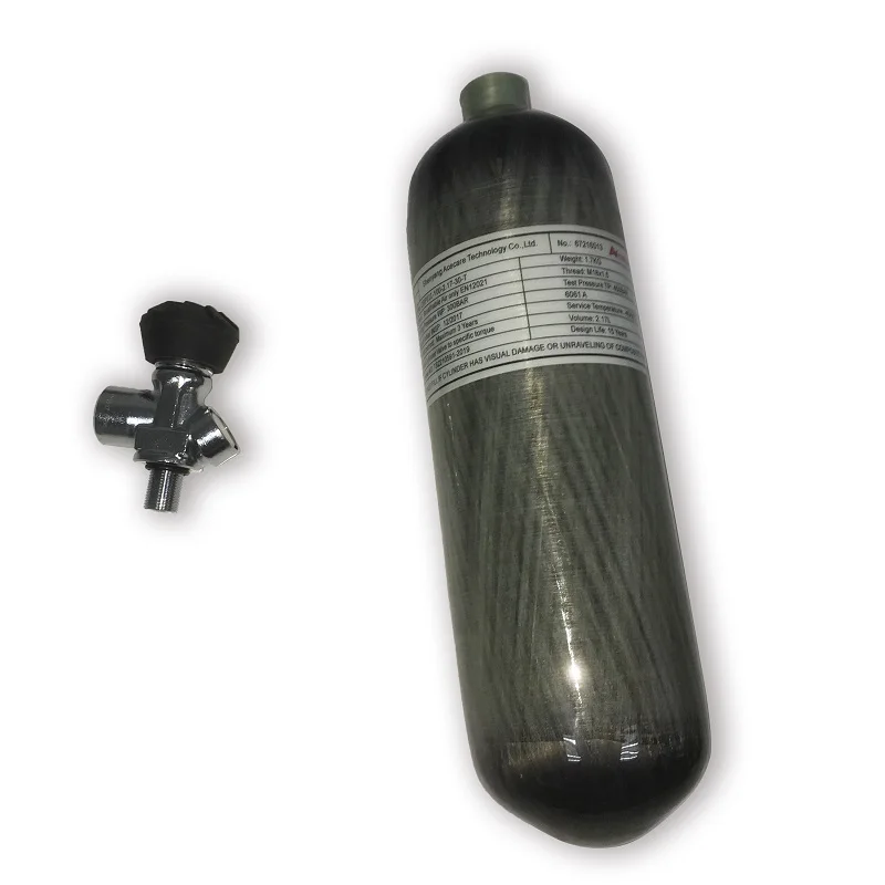 Acecare 4500Psi HPA Пейнтбол воздушный пистолет Танк 2.17L PCP цилиндр 300 бар с PCP клапан цель для ВВС Кондор пневматическая винтовка страйкбол - Цвет: 2.17LBlack Valve