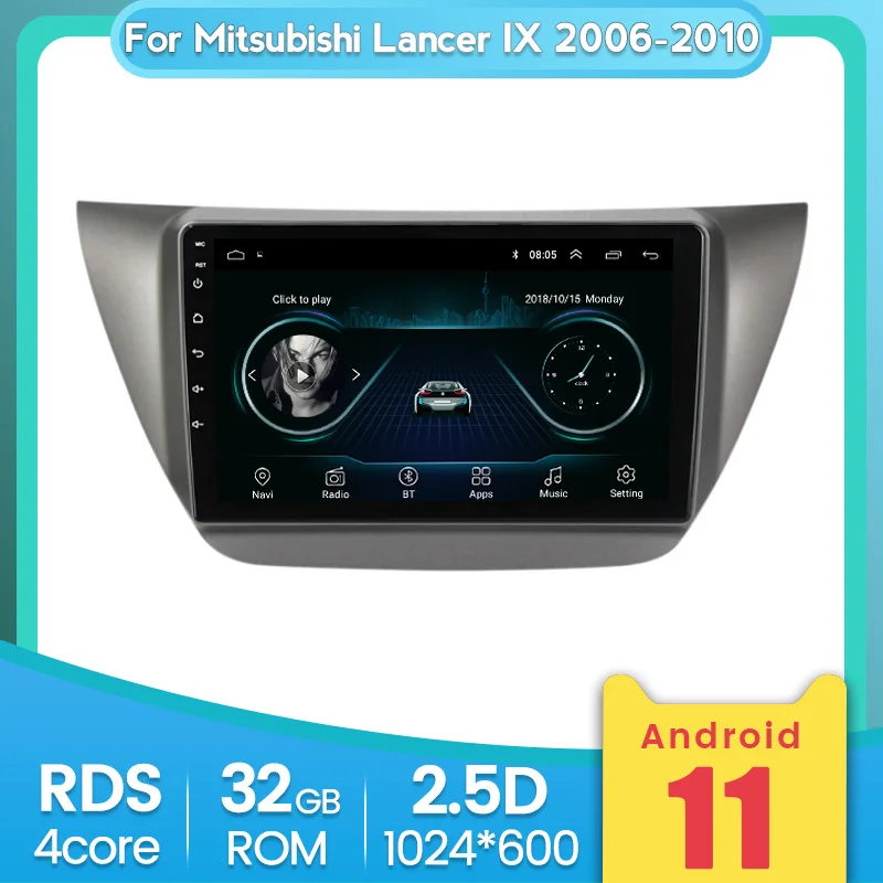 Автомагнитола на Android для Mitsubishi Lance IX 2006-2010 2.5D HD-экран мультимедийный