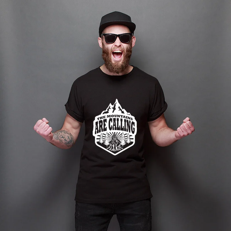 

2021 Hot Sale Mountains Are Calling Europe Comfortable Tops Personalized Autumn Tee-Shirts Funky Printing Tee-Shirt