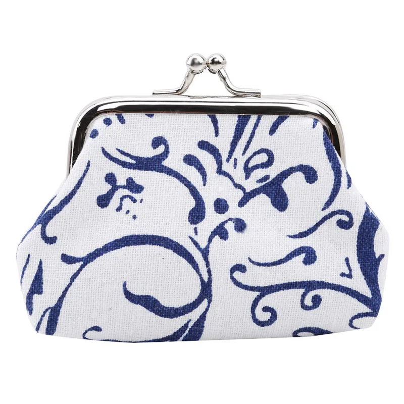 

1 Pc Mini Wallet Lady Retro Vintage Blue & White Porcelain Design Small Wallet Coin Purse Women Hasp Purse Clutch Bag Kids Girls