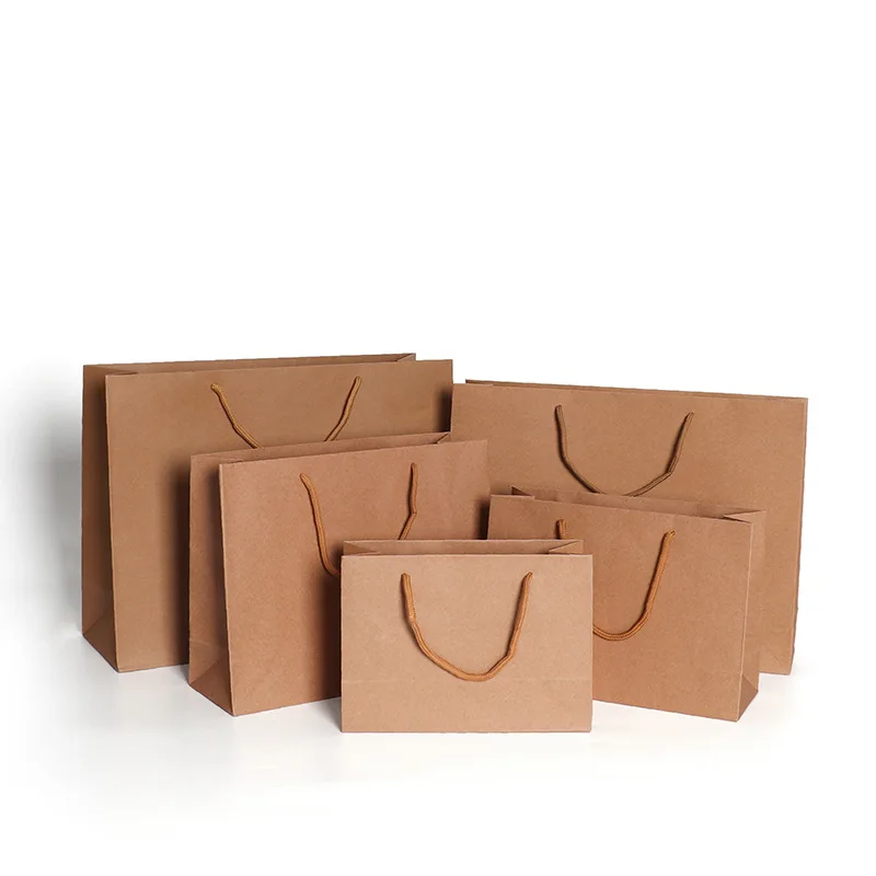 Shopping Bags Kraft Paper Bag Strong Solid Black Twist Handle Party Gift Carrier Environmental Clothing Shopper | Дом и сад