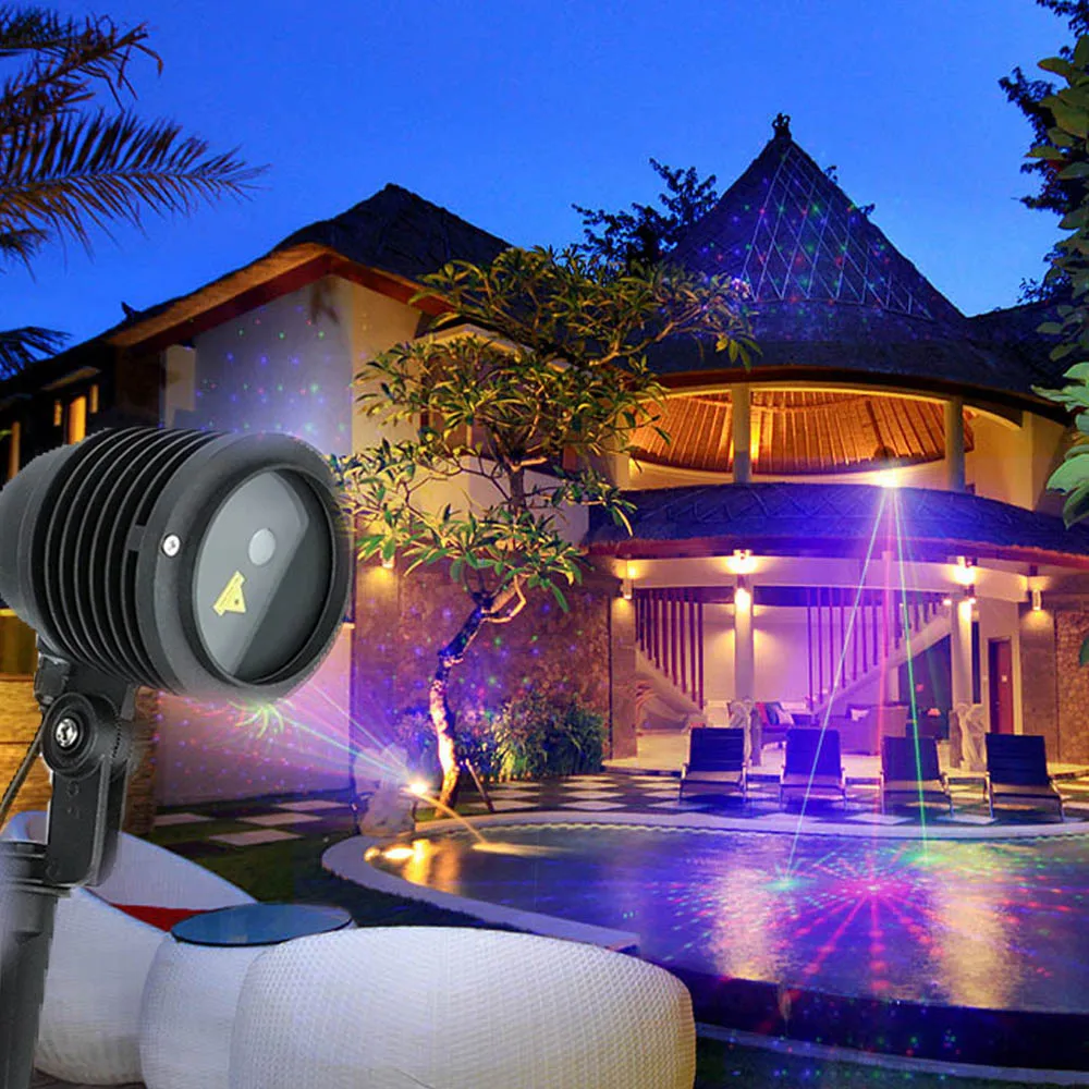RGB лазерный проектор 24 больших шаблона уличный светильник для сада