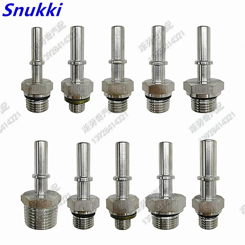 6.30 7.89 9.49 9.89mm 304 stainless steel male connector Fuel line quick connector metal fittings metal male connector two piece