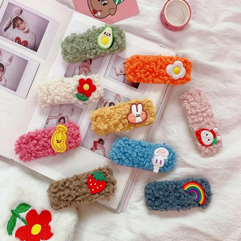 Новое поступление детская Шпилька Корея Осень зима новые плюшевые цветы ВВ