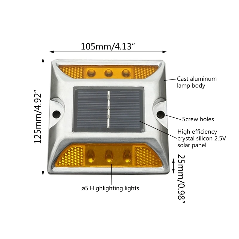 

P8DF Waterproof Outdoor Driveway Road Stud Lamp Lake Boat Flat Step Warning Light Aluminium Antirust Driveway Road Stud Lamp