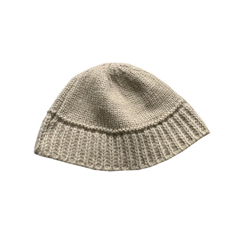 

Vintage Women Apricot Knitting Fishermen Hat New Round Dome Temperament Fashion Tide All-match Autumn Winter 2021 1DD1837