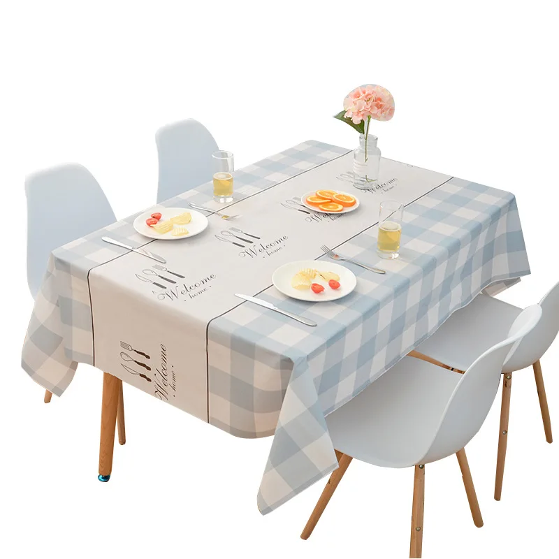 

Nordic Checkered Tablecloth Waterproof Oilproof Anti-scald Disposable 137X180cm Tea Tablecloths Durable Table Mat