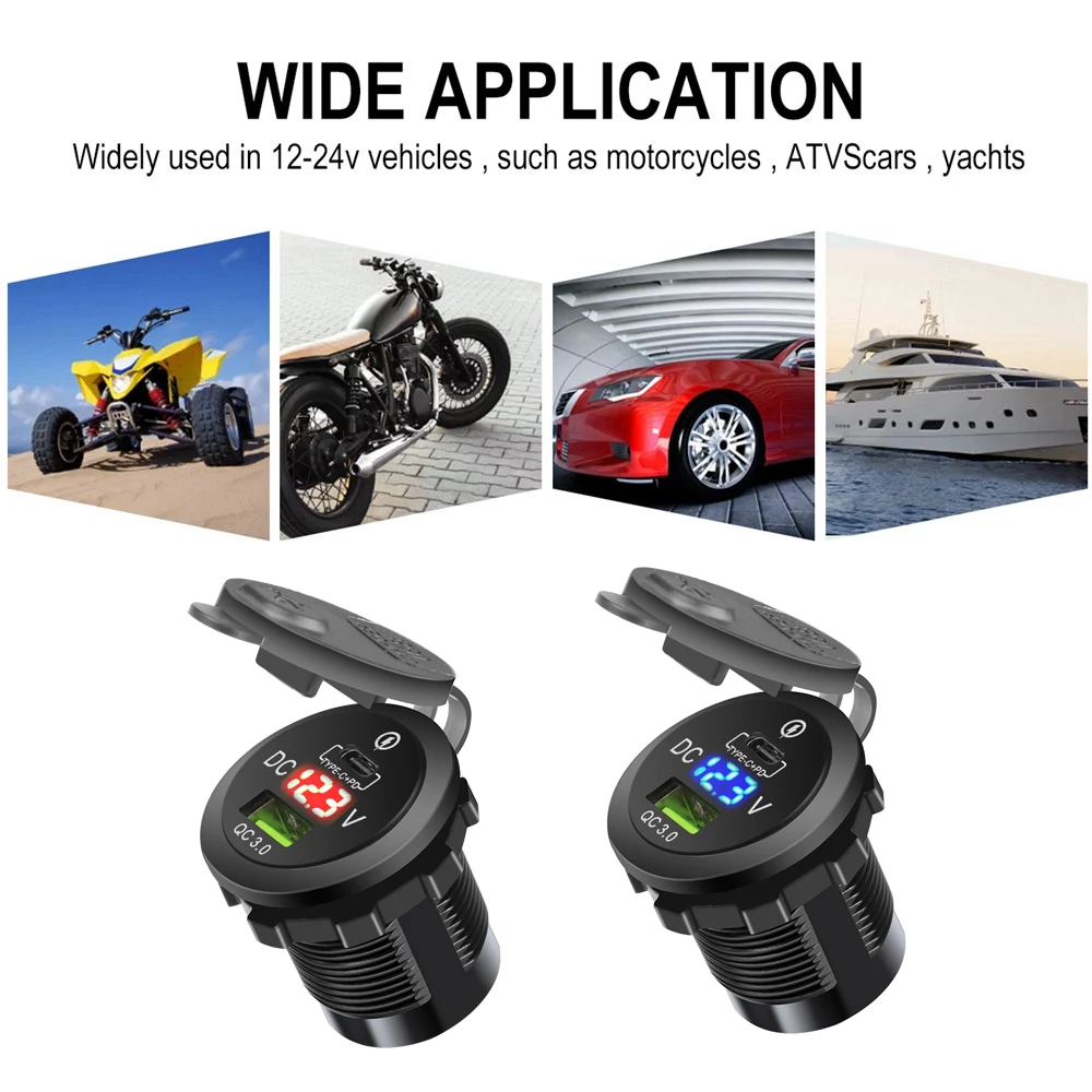 Автомобильное зарядное устройство Kebidu с двумя разъемами USB Type-C PD QC 3 0