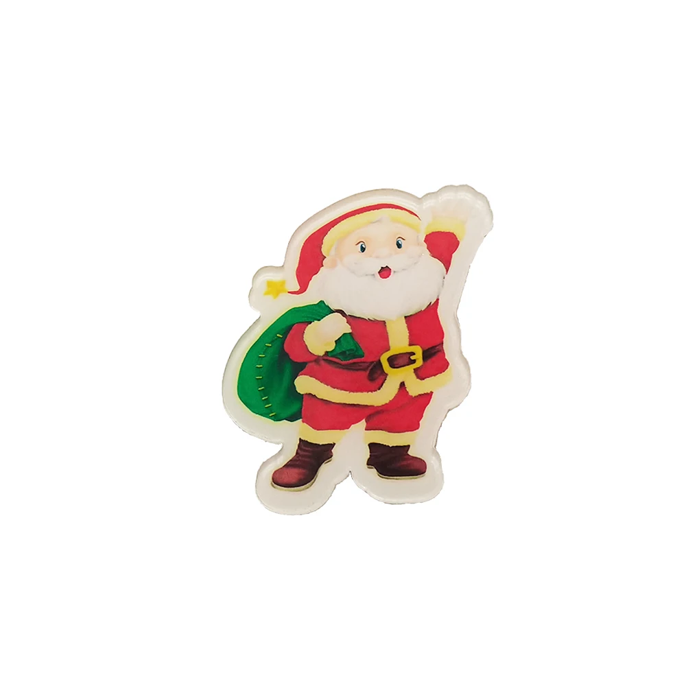 

Santa Claus Acrylic Cartoon Brooch To Friends At Christmas，Santa Claus Pin Can Be Hung On Backpack Or School Bag