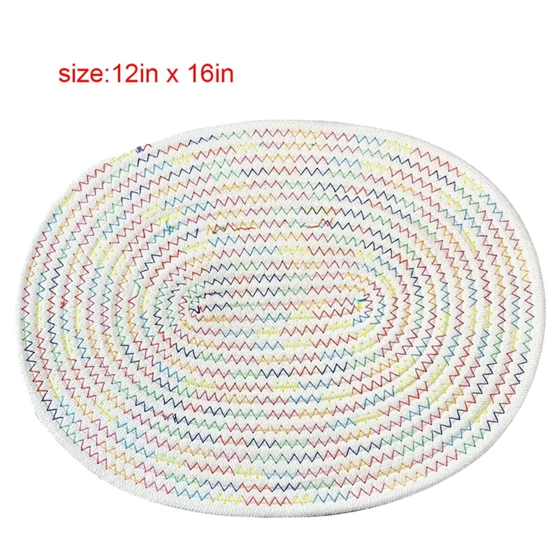 Овальные коврики под тарелки градиентные плетеные для стола термостойкие с