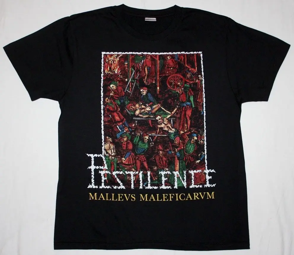 

PESTILENCE MALLEUS MALEFICARUM DEATH METAL ASPHYX GORGUTS NEW BLACK T-SHIRT O Neck Shirt Plus Size T Shirt