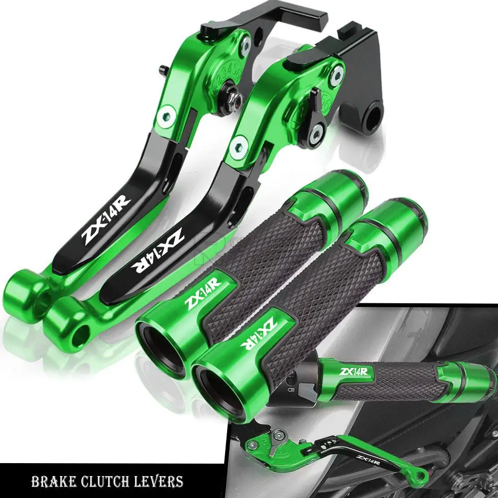 

For KAWASAKI ZX14R Extendable Brake Clutch Levers Handlebar Grips ends Motorcycle ZX-14R ZX 14R 2006-2016 2015 2013 2012 2011
