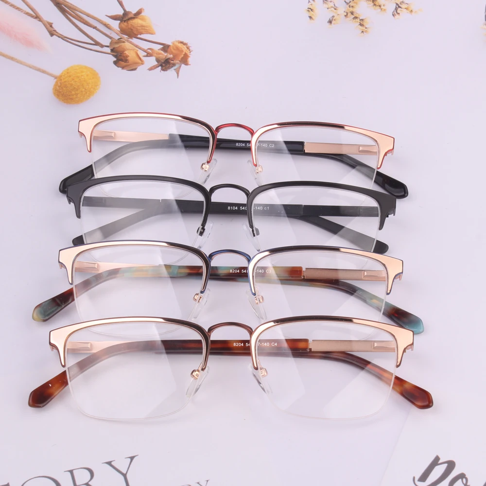 Mix wholesale girl women gafa without prescription lens half rim glasses Optical Frame anti blue Protection students Eyeglassess