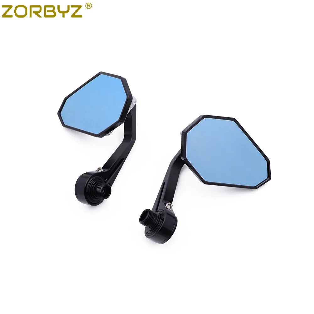 ZORBYZ мотоциклетное черное алмазное боковое зеркало заднего вида на руль CNC для