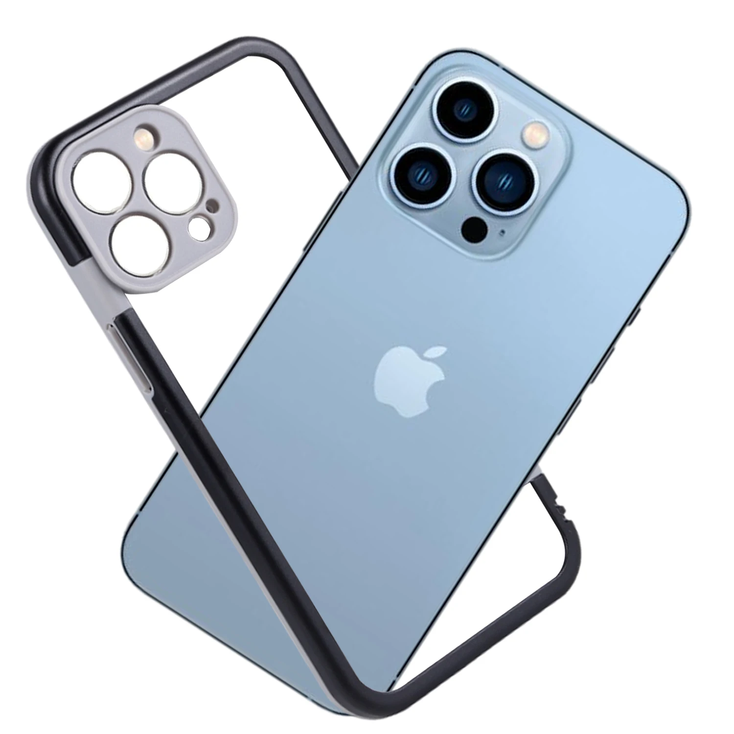 

Чехол-бампер для iPhone 13 Pro Max с открытой спиной, тонкий жесткий силиконовый чехол из ТПУ, чехол со встроенной камерой, противоударный, нескольз...