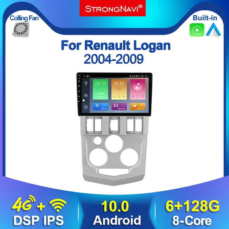 Carplay Android 10 4G Lte DSP для Renault Logan 1 L90 2004 2009 Автомагнитола мультимедийный видеоплеер
