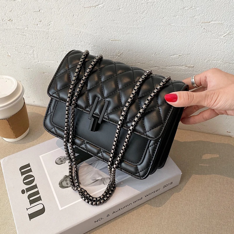 

Small PU Leather Crossbody Bags For Women 2021 Winter Trend Hand Bag Women's Branded Trending Chain Shoulder Handbags