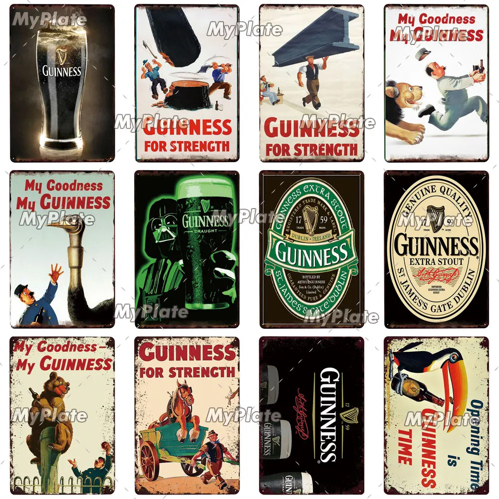 Винтажные металлические знаки Guinness пиво оловянный знак металлическая табличка