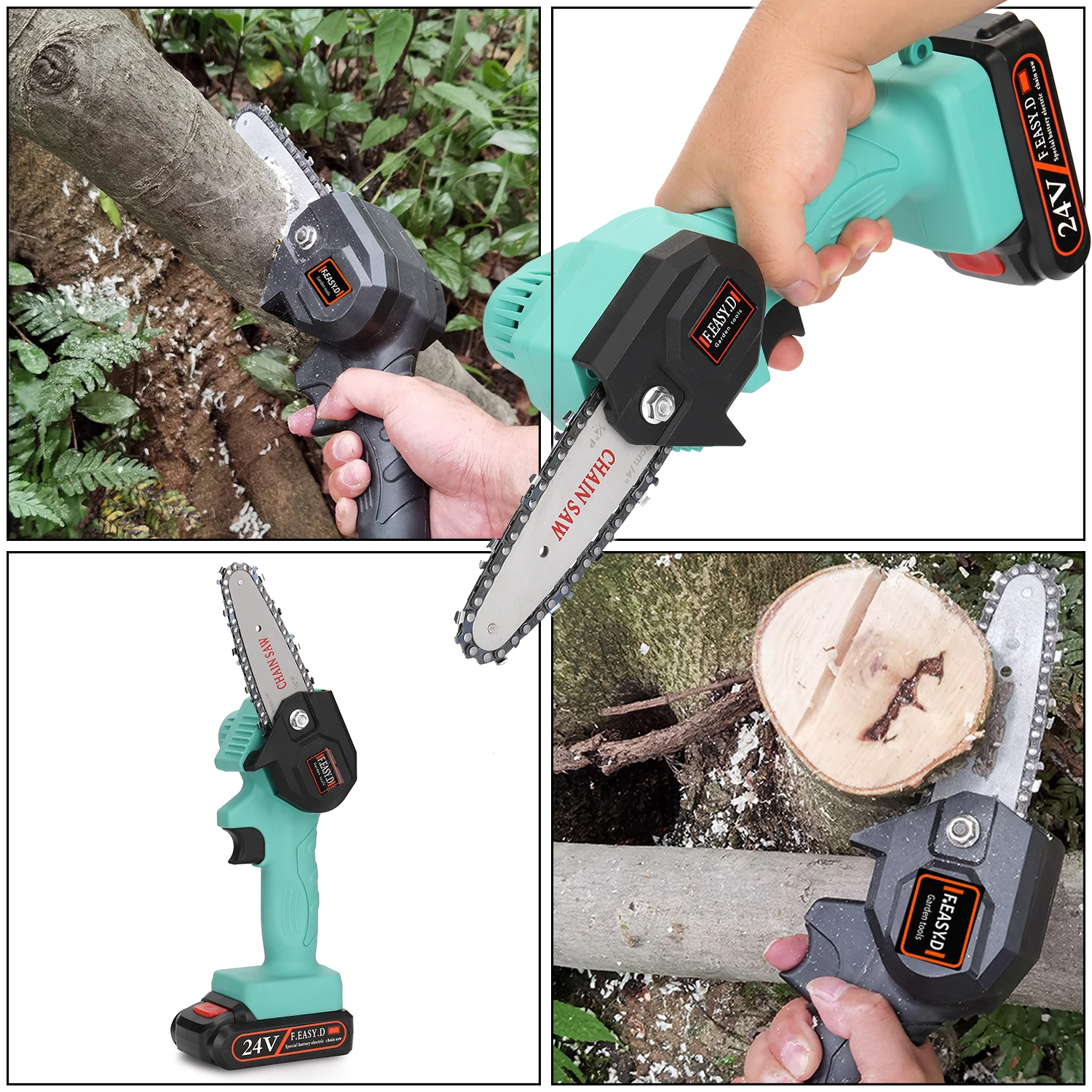 

24V Lithium Battery Portable Electric Pruning Saw Rechargeable Electric Saws Woodworking One-handed Electric Saw Garden Logging