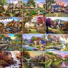 Квадратная Алмазная вышивка XUEQIXIAOZU с изображением пейзажа, алмазная живопись 5D сделай сам, Алмазная мозаика, украшение для дома, подарки, новинка 2020