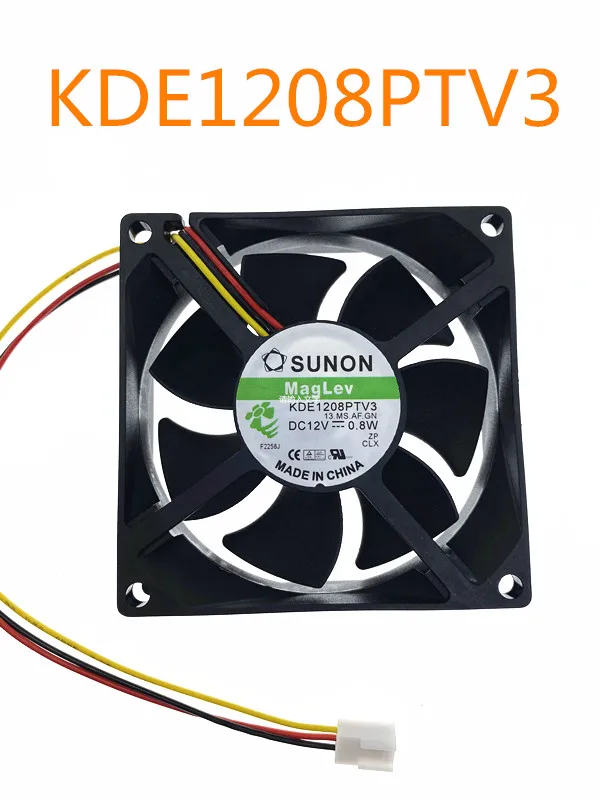 SUNON 8025 KDE1208PTV3 13.MS.A.GN 12V 0.9W 2Wire 8cm Cooling Fan 