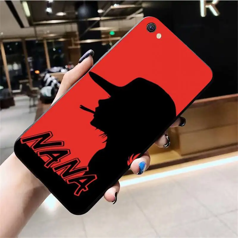Черная фотография с изображением девушки бабушки из аниме для Vivo Y91c Y17 Y51 Y67 Y55 Y93 Y81S