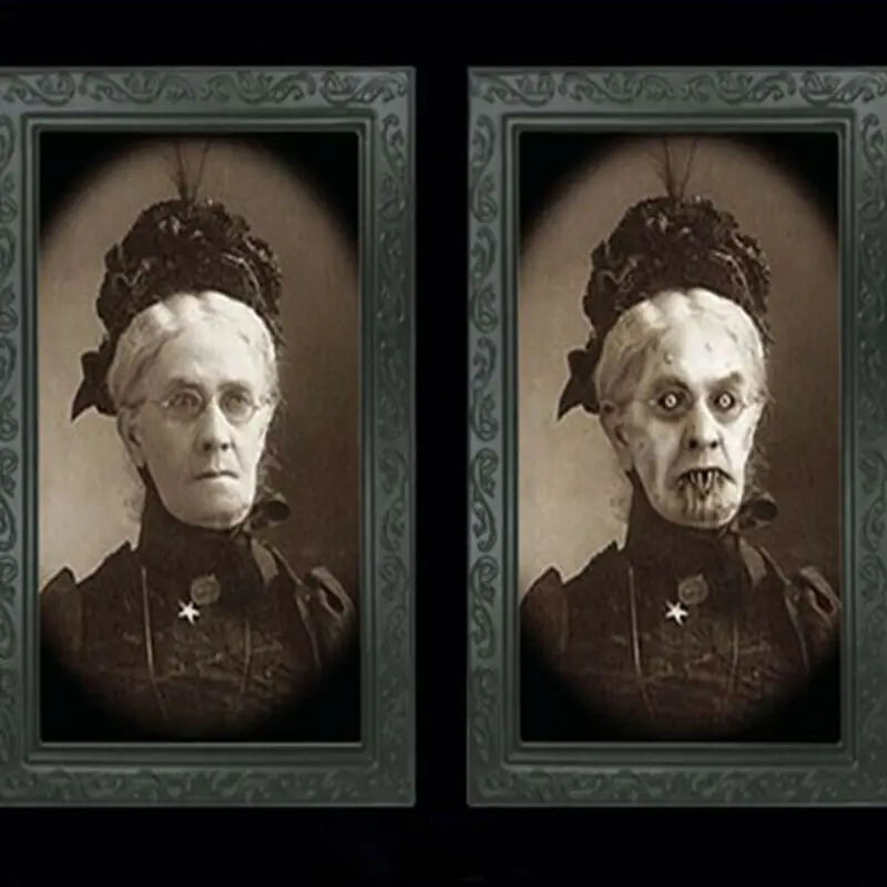 Фоторамка с изображением ужасов, линзовидная, 3D, для изменения лица, фоторамка, страшный портрет, хэллоуинская страшилка, праздничное украшение для вечеринок, реквизит