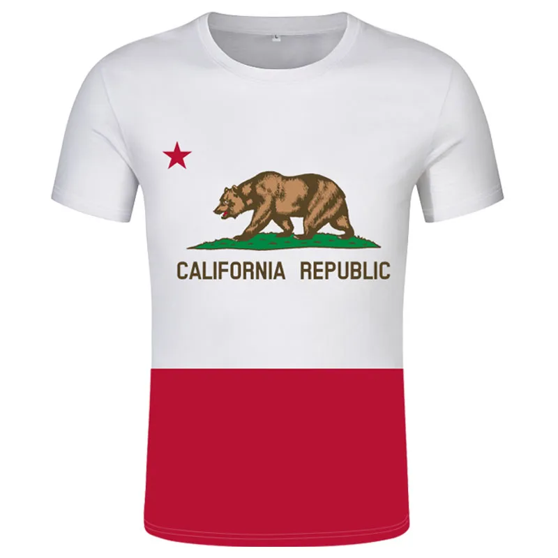 

Футболка Калифорнийской Республики, футболка с медведем и звездой, белая футболка, футболка