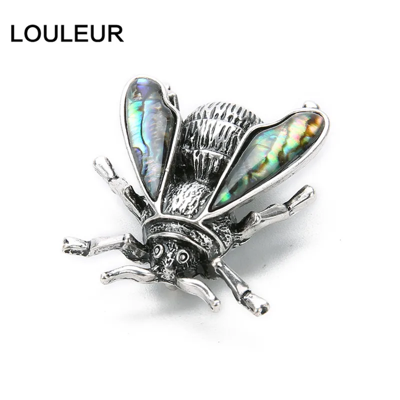 LOULEUR новые винтажные броши в форме жуков для мужчин и женщин, металлическая многоцветная подвеска в виде ракушки, булавка, брошь в виде насекомых, двойное использование для ювелирных изделий