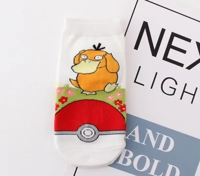 Epous Покемон Пикачу Charmander Psyduck Сквиртл Повседневное носки 3D печатных носки до щиколотки с рисунком из мультфильма Harajuku Kawaii Носки - Цвет: E