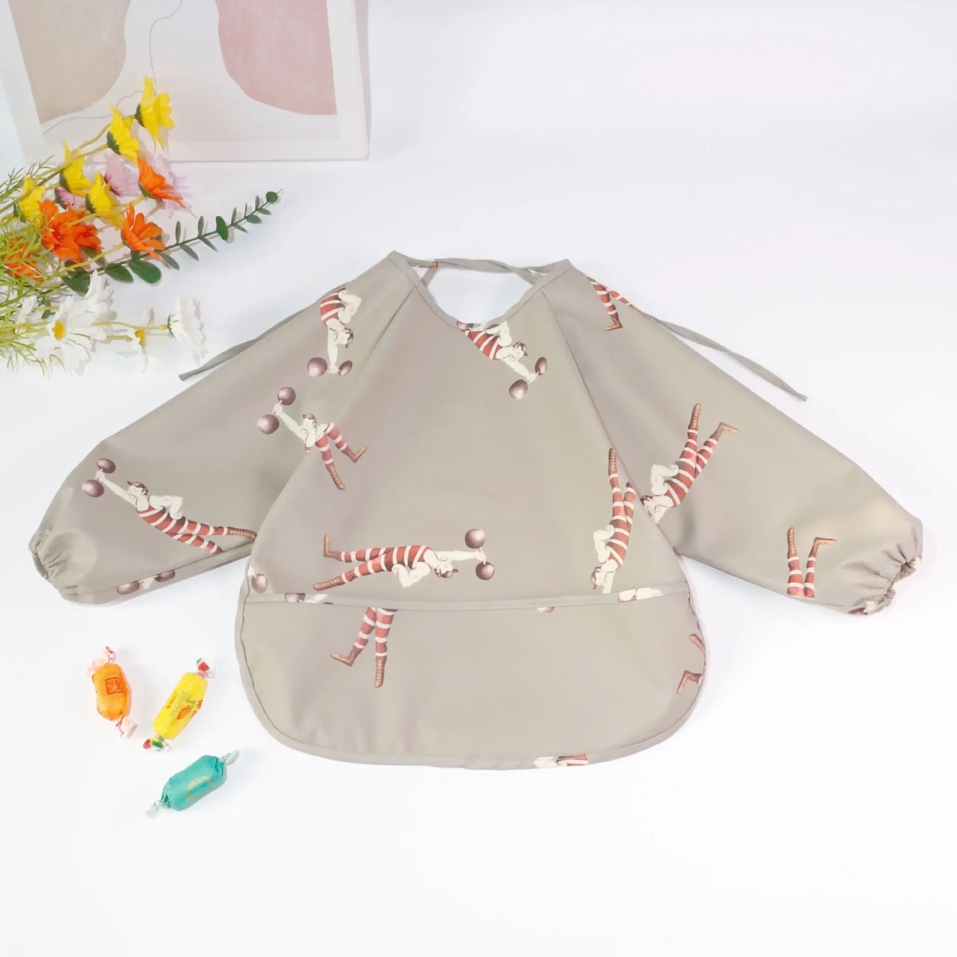 Baberos impermeables de manga larga para beb&eacute;, conjunto de 2 unids/set, bata para beb&eacute; (0-3 a&ntilde;os)-4