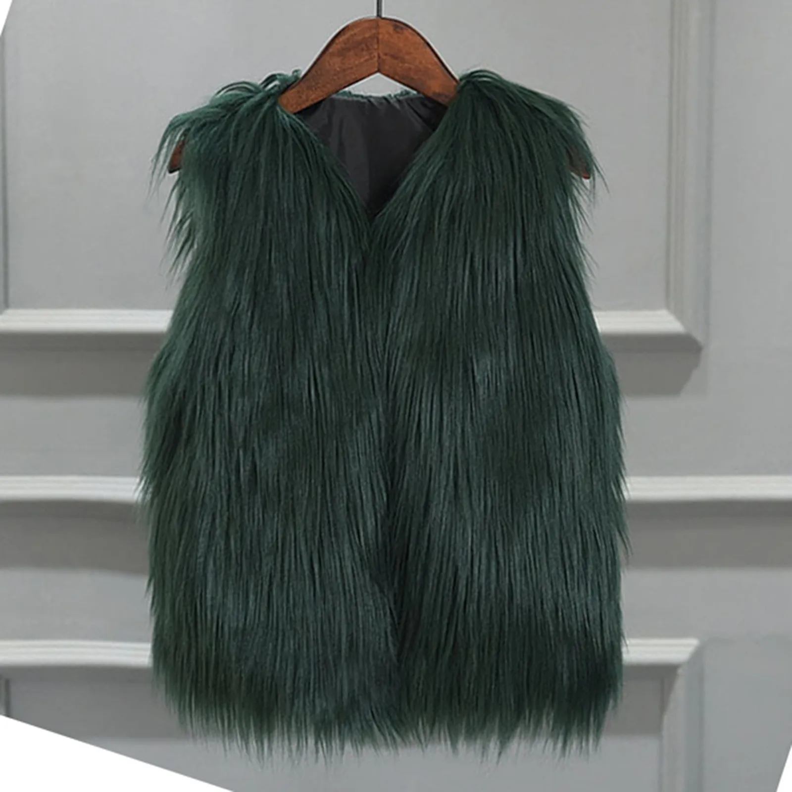 Жилет для девочек одежда детская зимняя куртка из искусственного меха маленьких