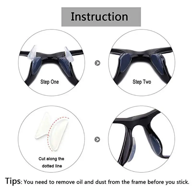 Силиконовые Нескользящие круглые фиксаторы для очков унисекс 16 пар носоупоры